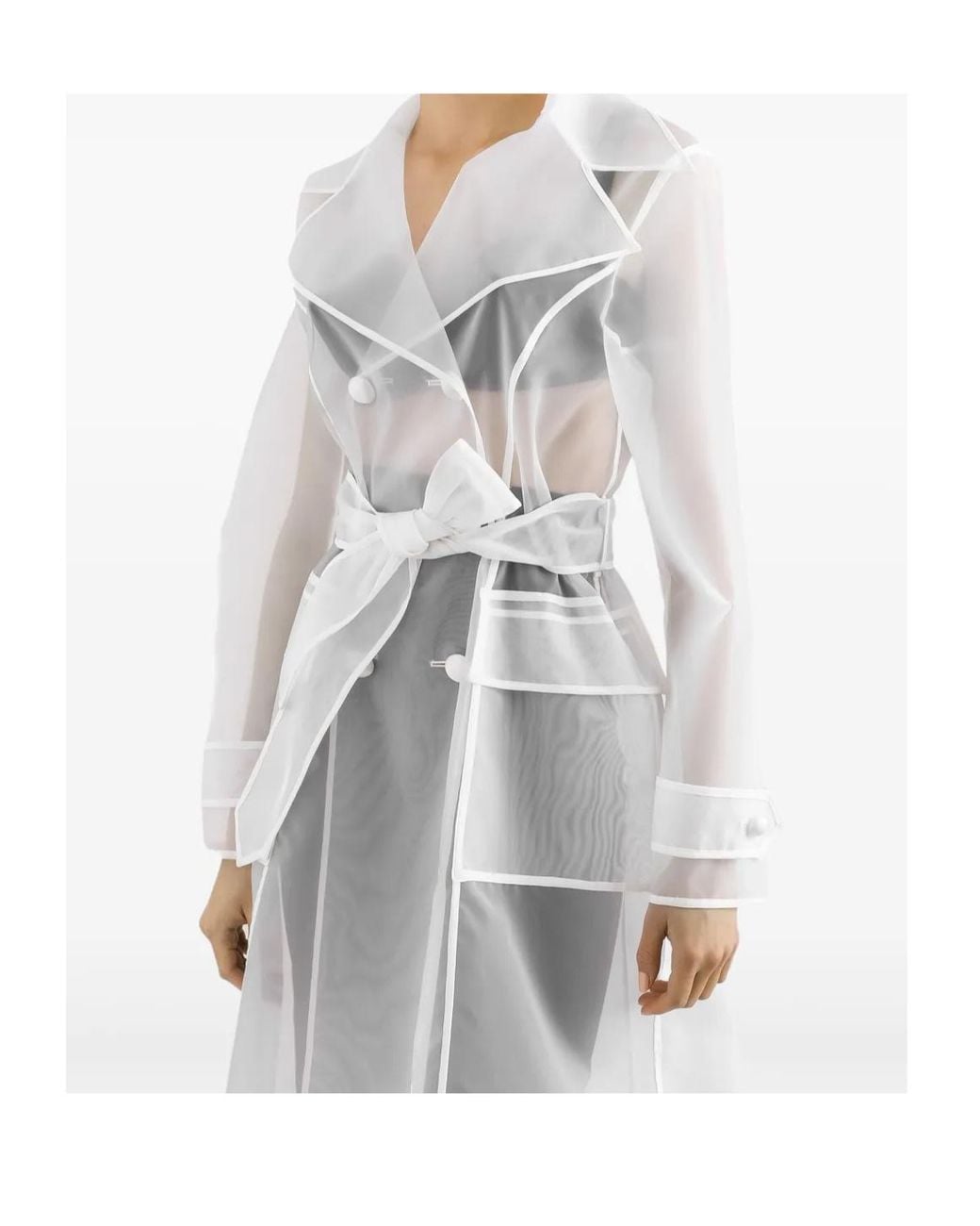 Dolce & Gabbana White Double-Breasted Trench Coat