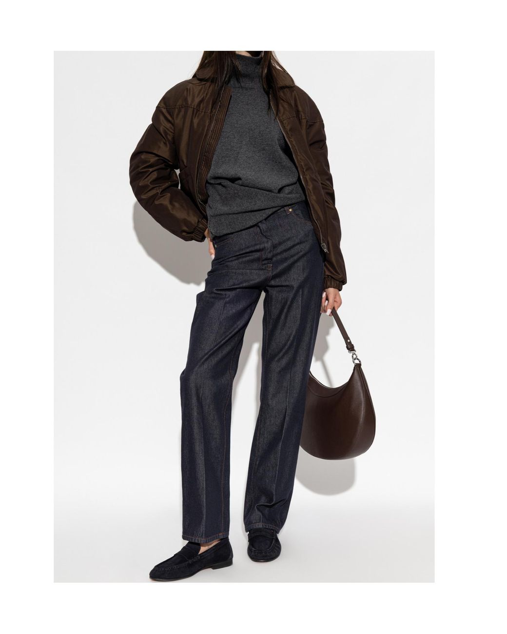 Rohe Gray Draped Turtleneck Knitted Sweater