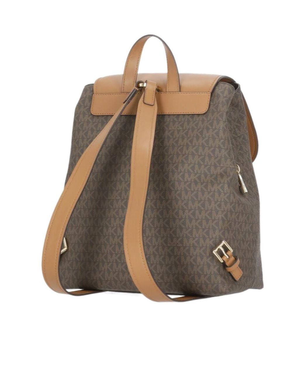 Michael Kors Black Quinn Monogram Buckle-Detail Backpack