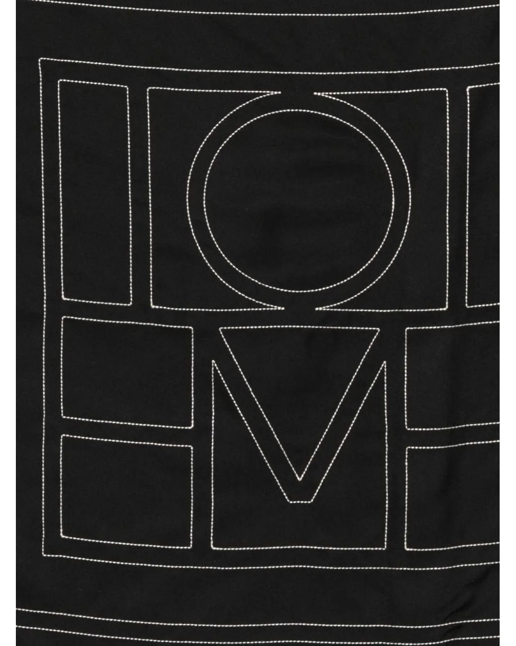 Totême Black Totême Monogram Bandana Scarf