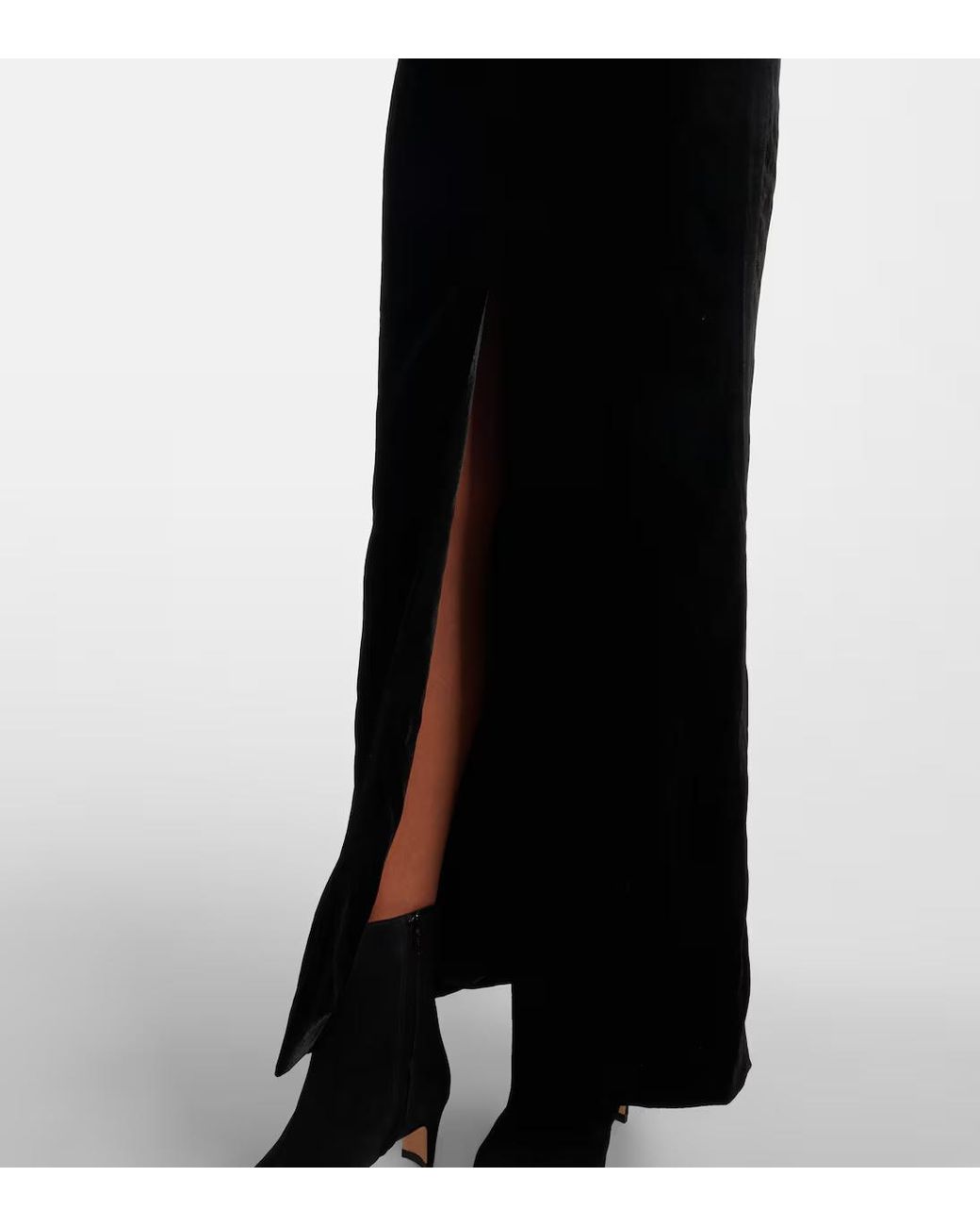 Alessandra Rich Black Velvet Maxi Dress