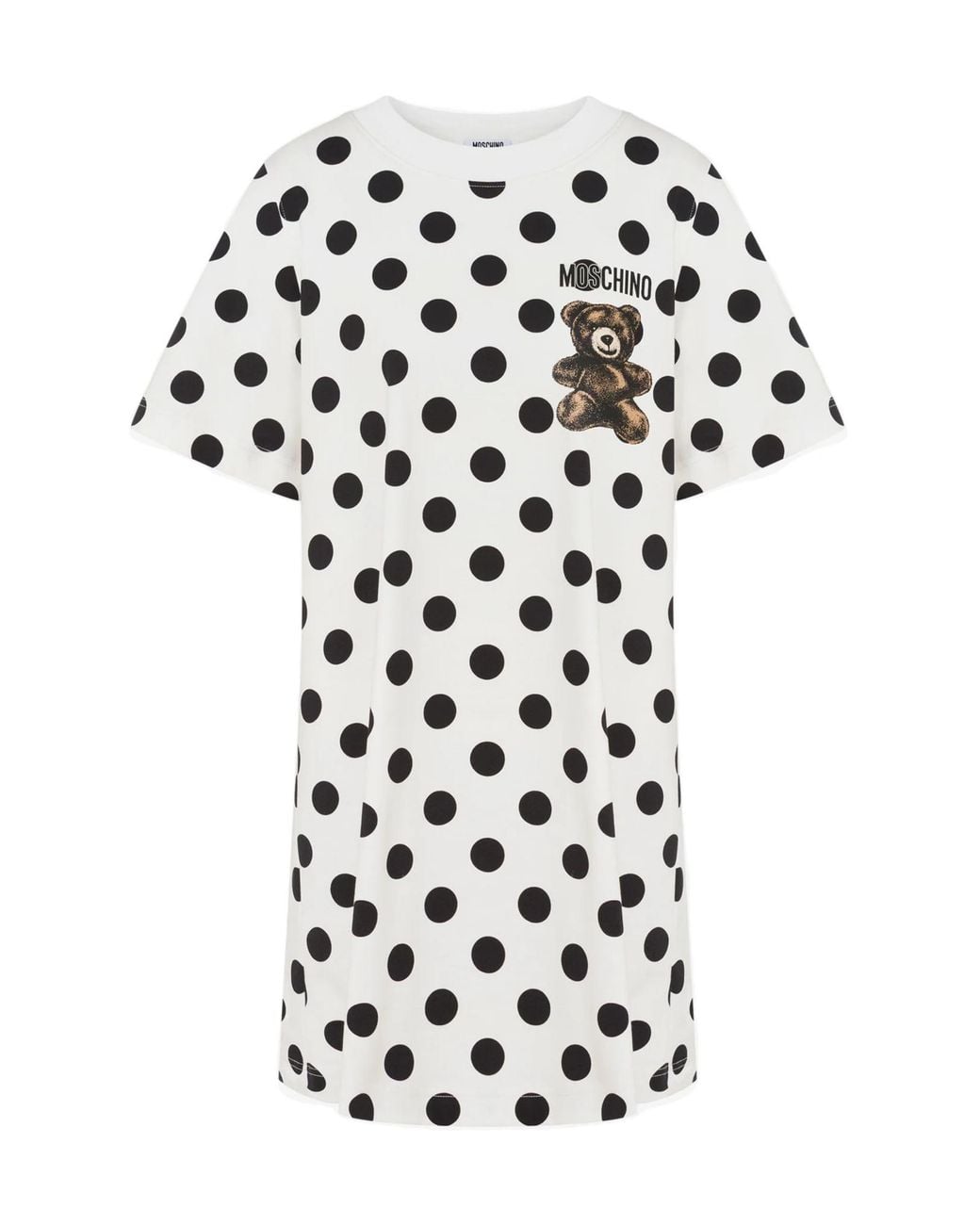 Moschino White Teddy Bear Printed Dress
