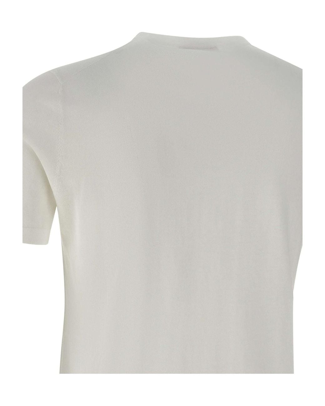 Kangra Cashmere White Kangra Crew Neck T-Shirt for men
