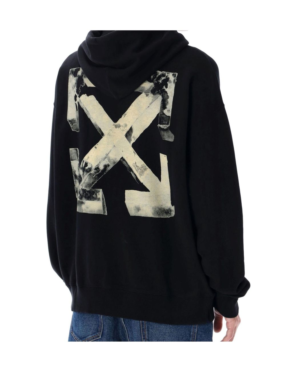 Off-White c/o Virgil Abloh Blue Cloudy Arrow Skate Drawstring Hoodie for men