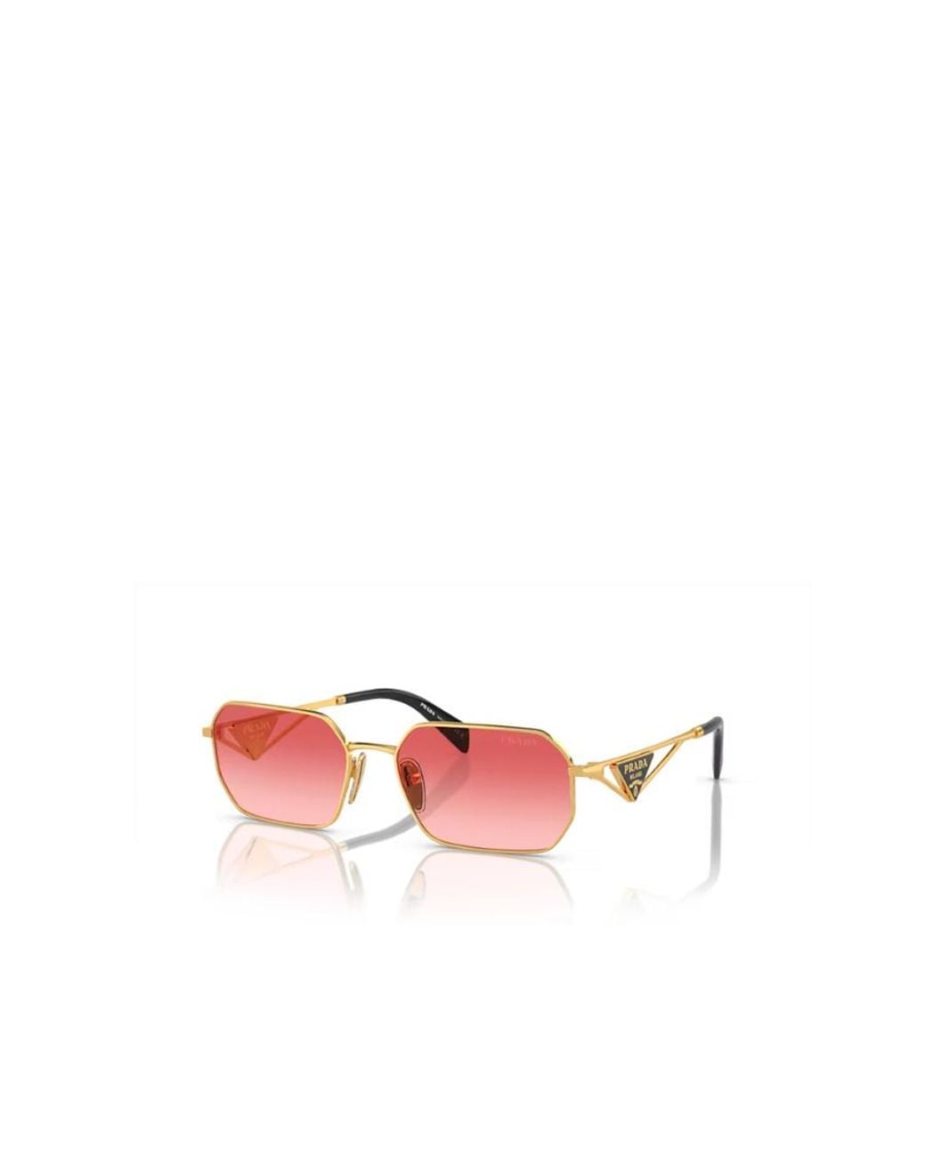 Prada Pink Eyewear Rectangular Frame Sunglasses