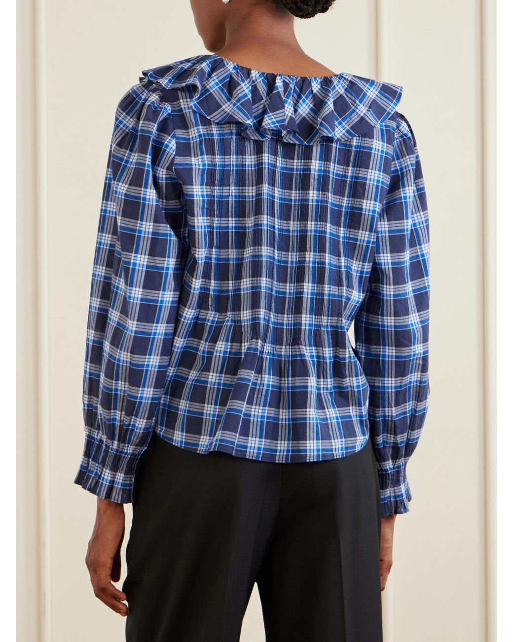 Doen Blue Organic Cotton Gathered Shirt