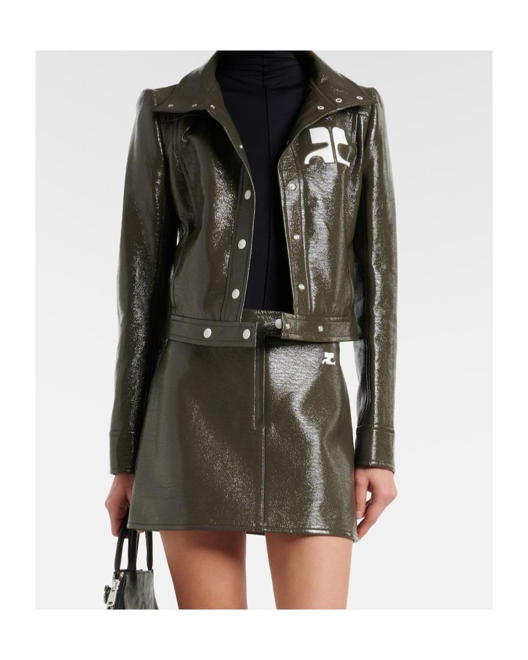 Courreges Black Cotton-Blend Vinyl Jacket