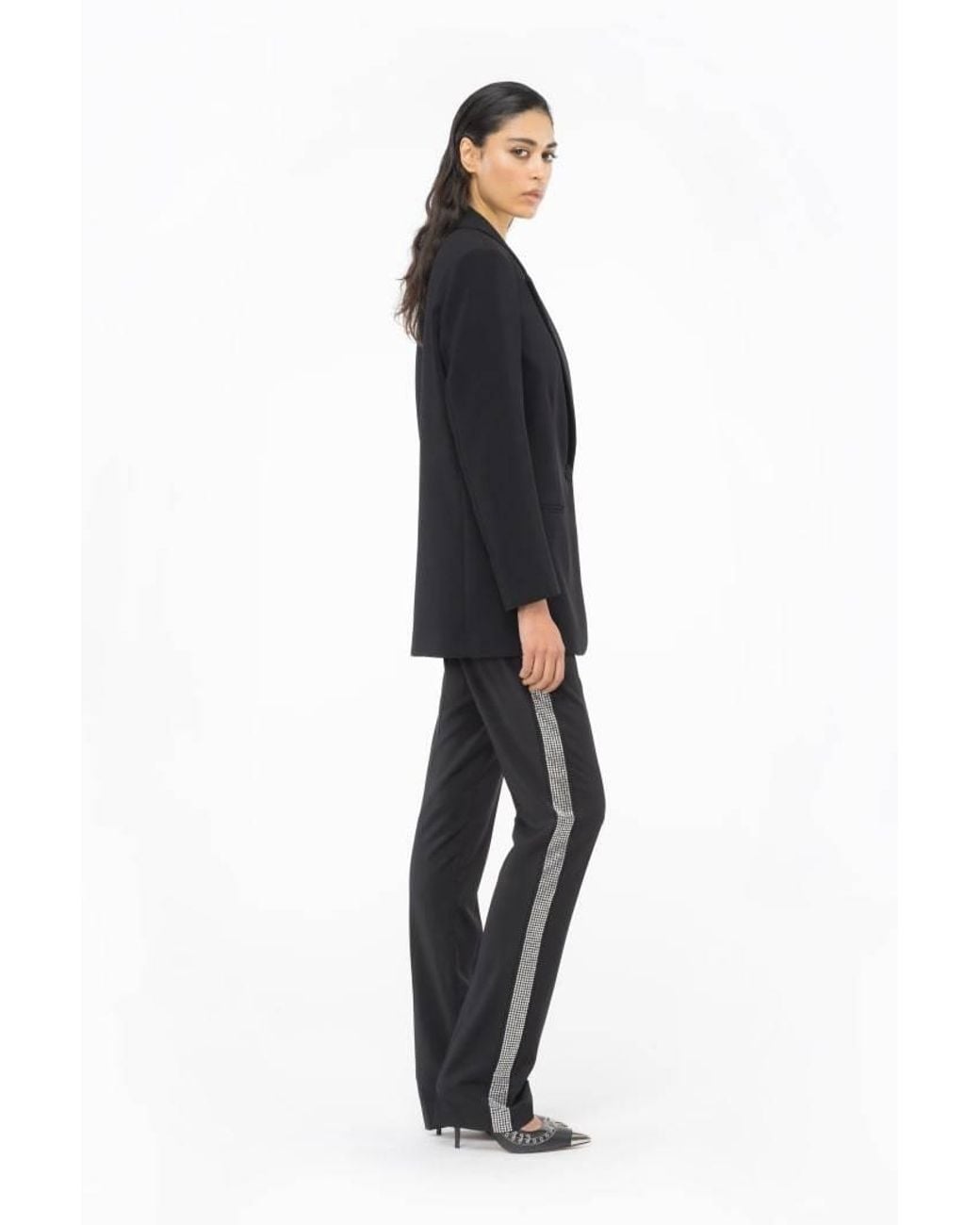 Pinko Blue Embellished Tailored Trousers