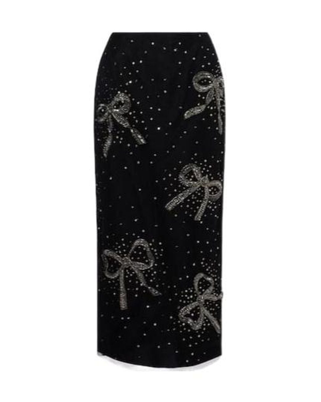 Carolina Herrera Black Embellished Sheer Midi Skirt
