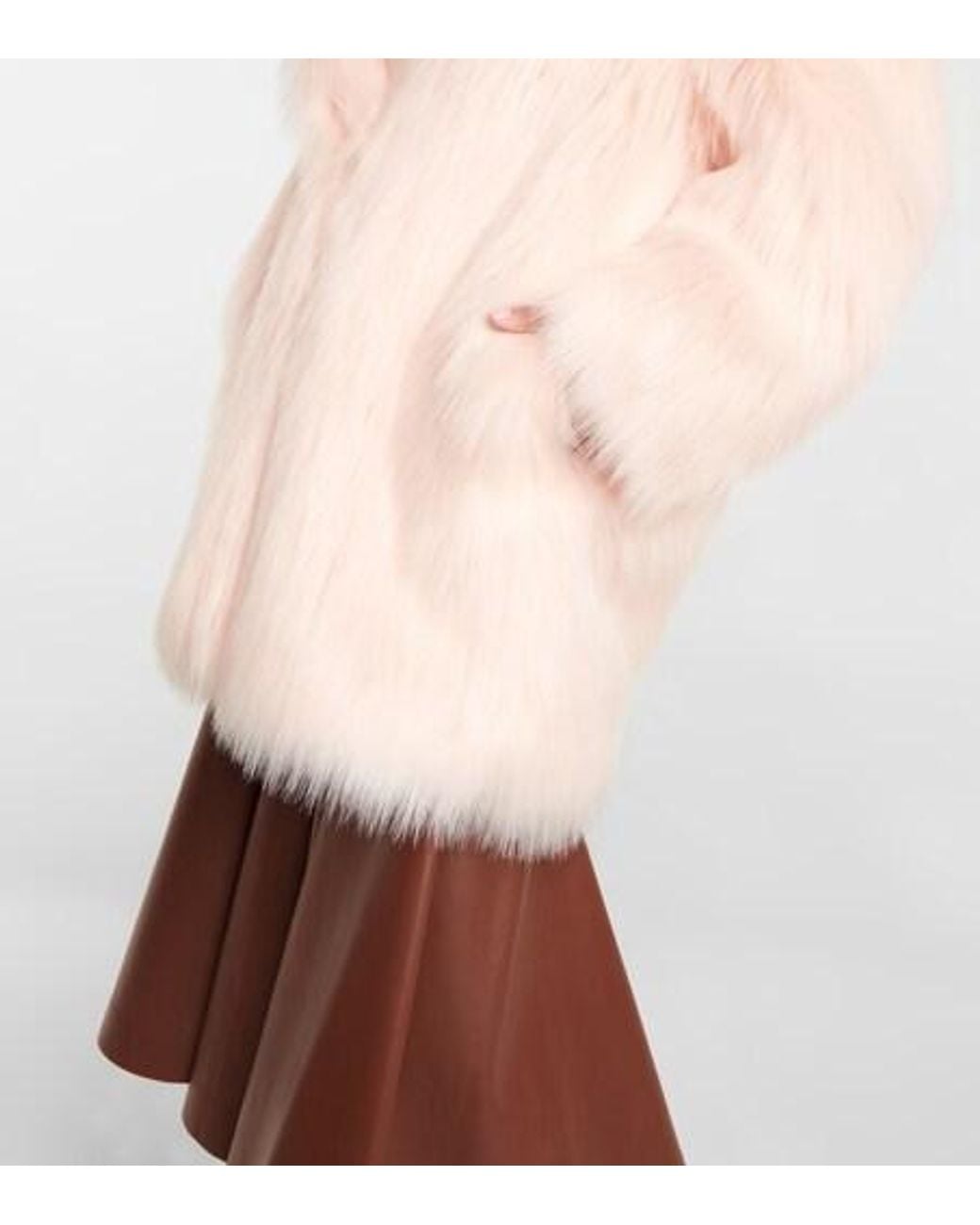 Sportmax Pink Raid Faux Fur Coat
