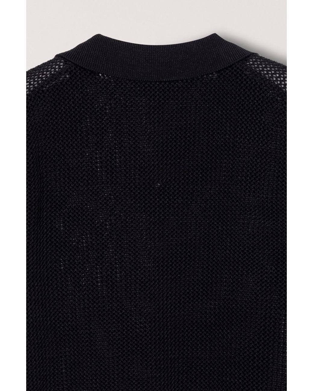 DUNST Black Short-Sleeved Knit Polo Shirt for men