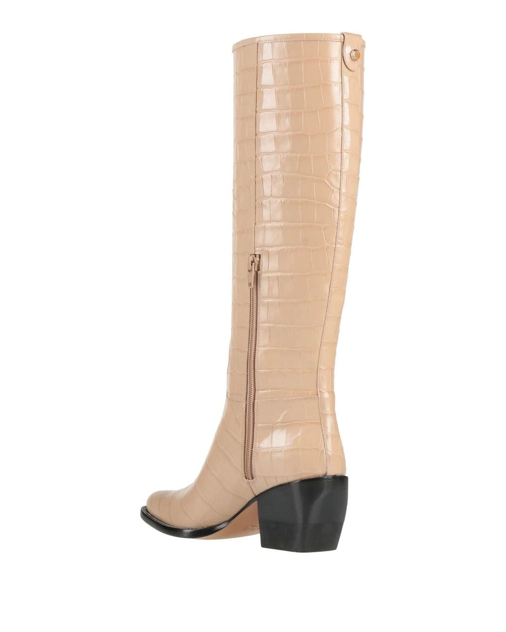 Chloé Brown Croc-Embossed Cowhide Knee-High Boots