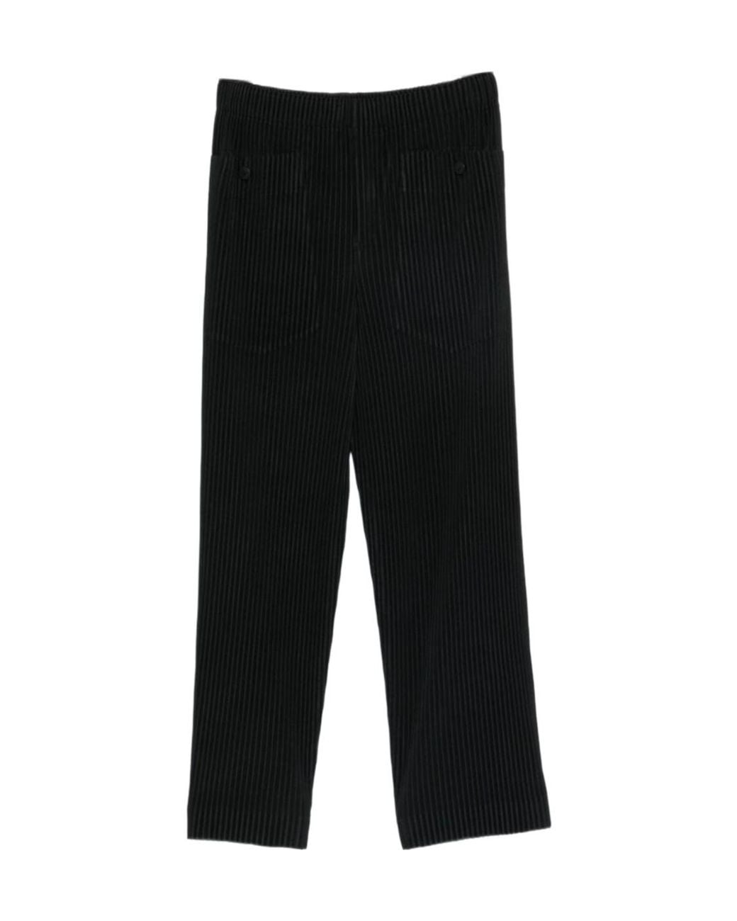 Homme Plissé Issey Miyake Black Pleated Casual Trousers for men