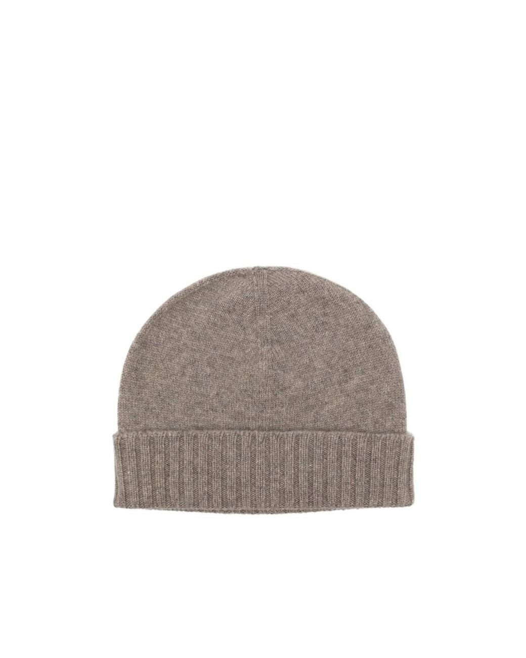 Malo Gray Ribbed-Trim Beanie Hat