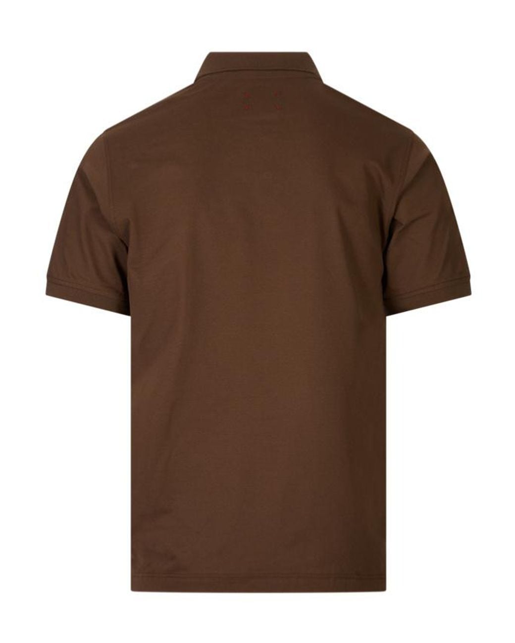 Kiton Brown Short-Sleeve Cotton Polo Shirt for men