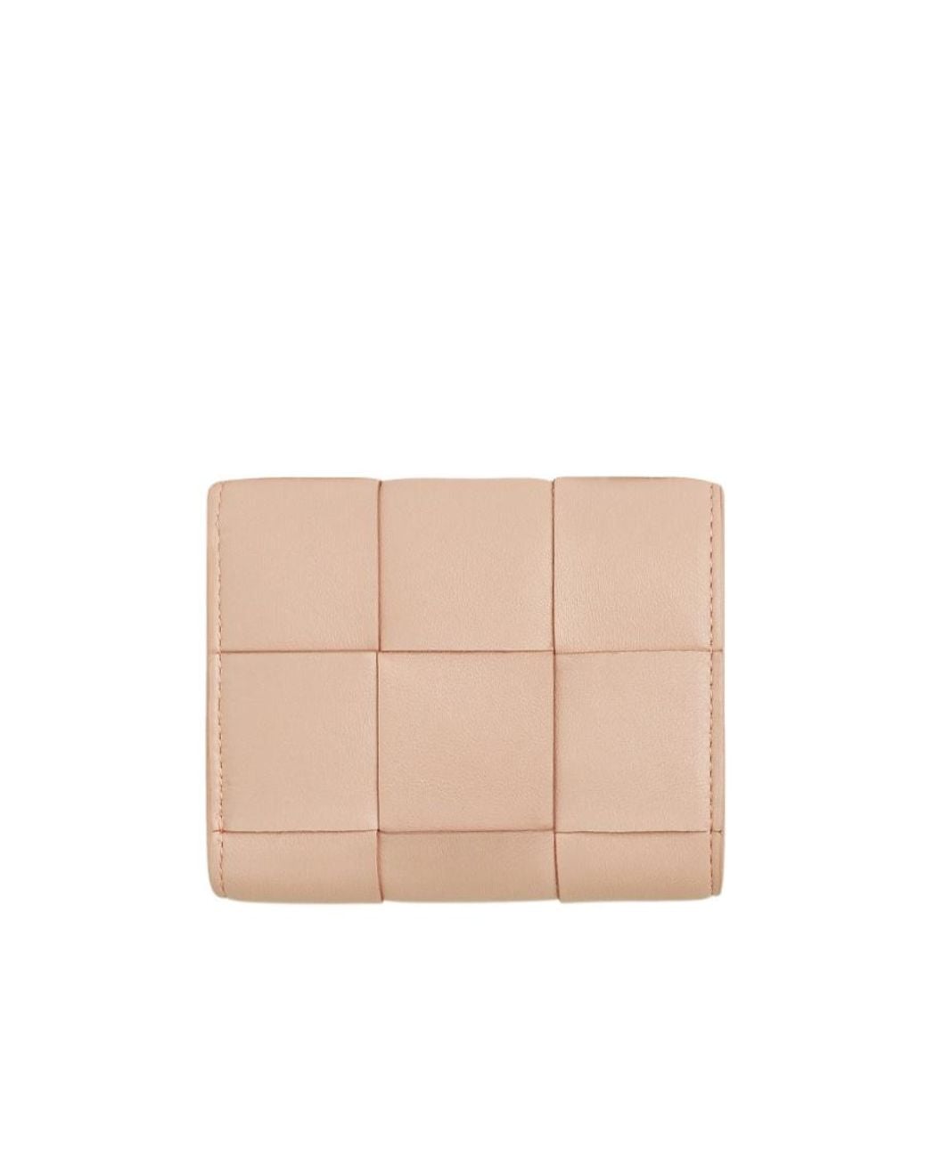 Bottega Veneta Natural Cassette Tri-Fold Zip Wallet