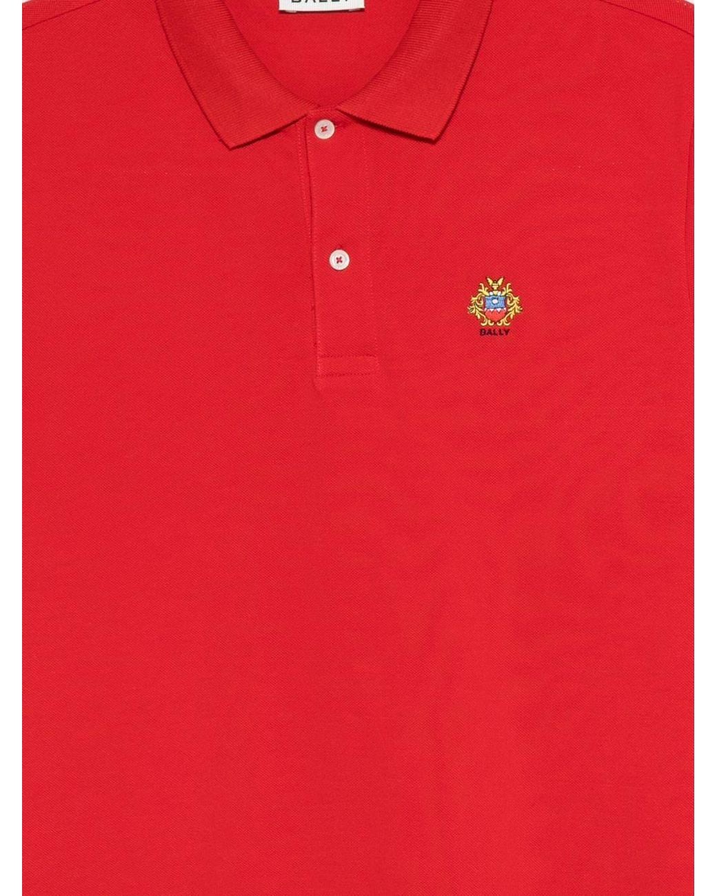 Bally Logo Embroidered Short Sleeved Polo Shirt for men
