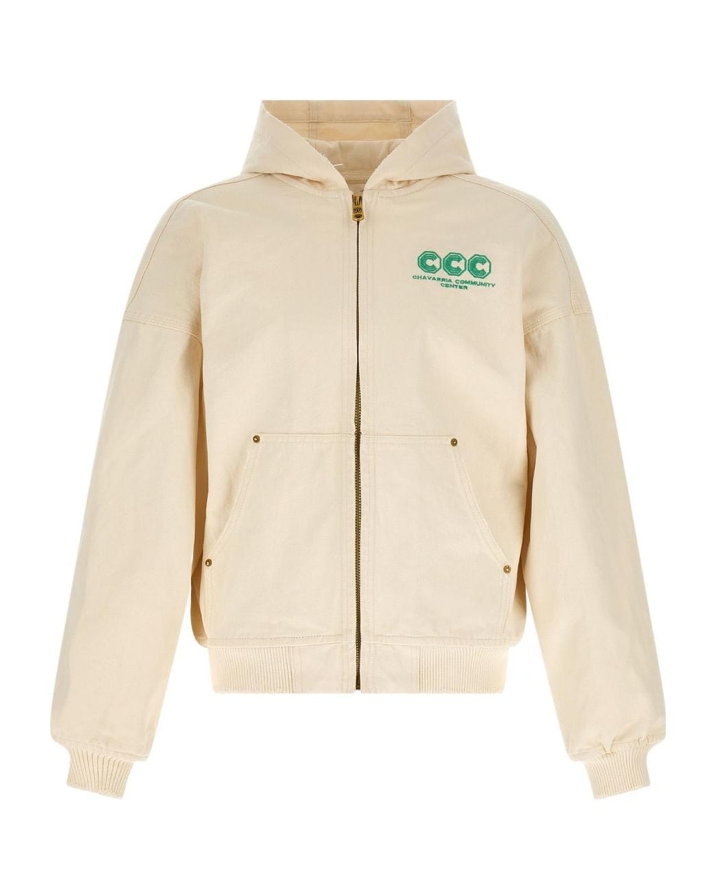Willy Chavarria Natural Juggernaut Workwear Zip Hoodie for men