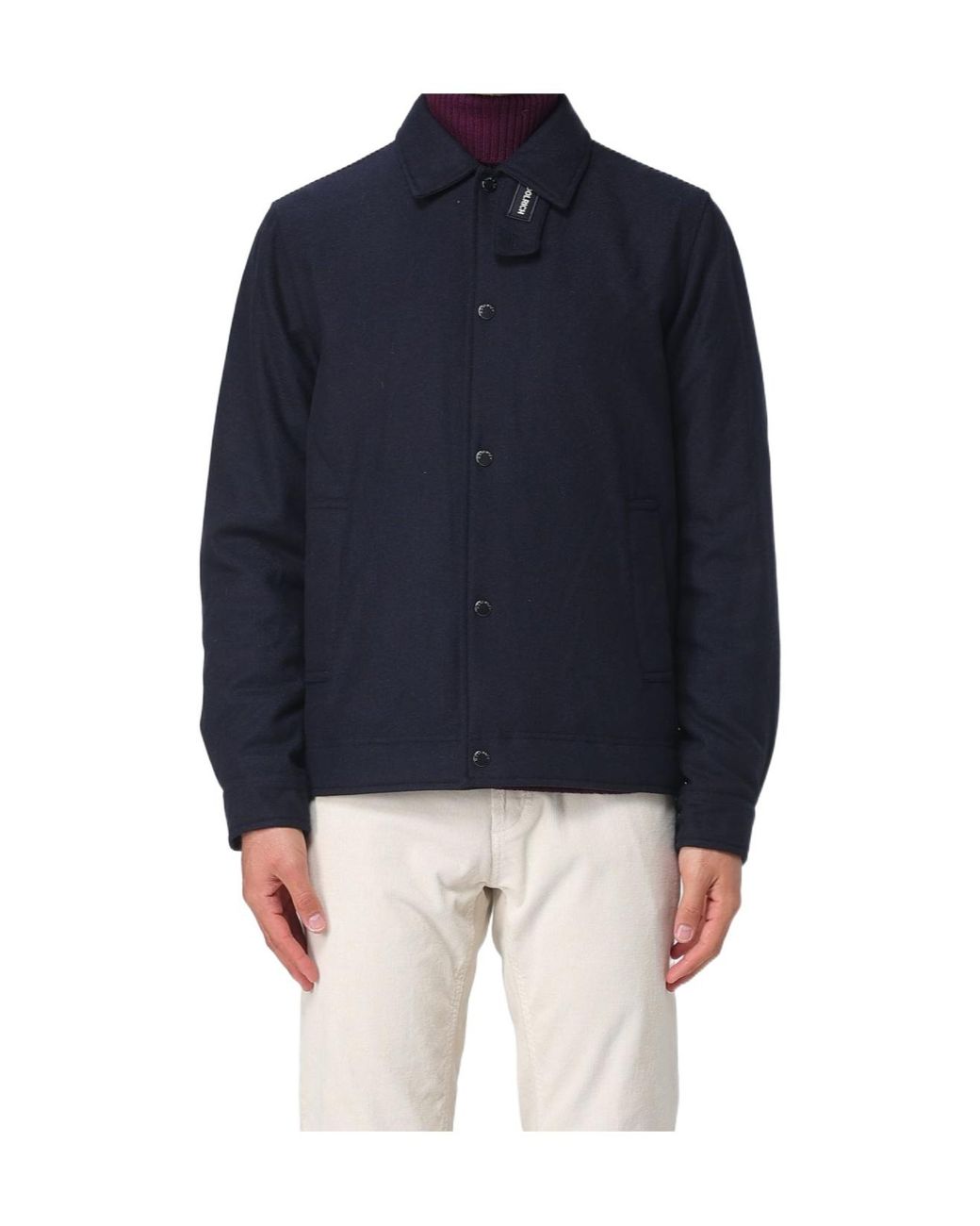 Woolrich Blue Button-Up Long-Sleeved Shirt Jacket for men