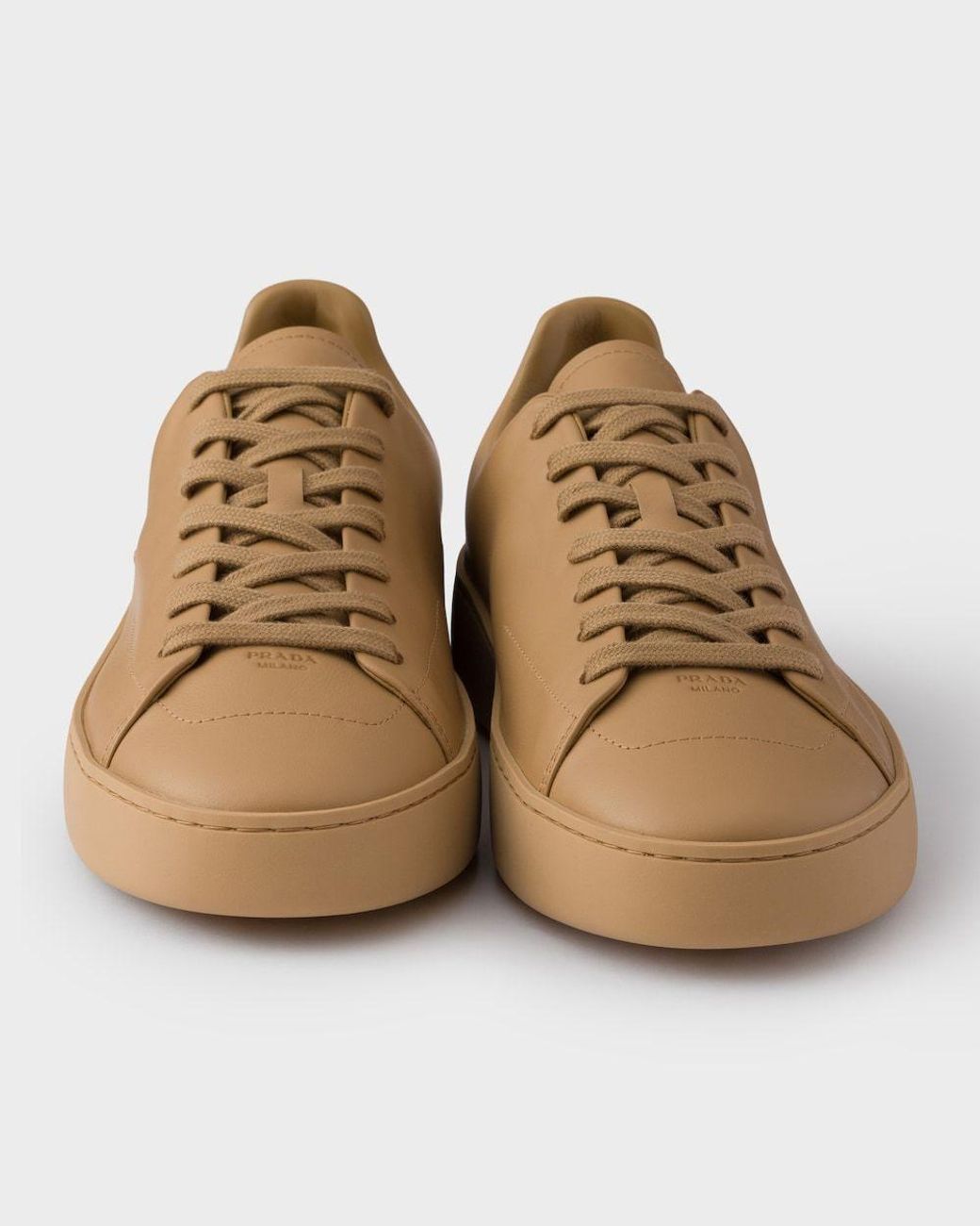 Prada Brown Court Leather Sneakers for men