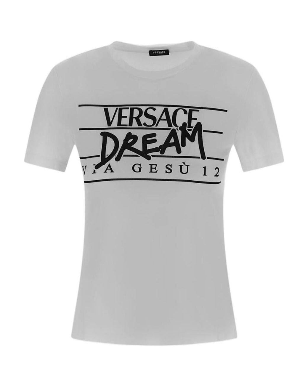 Versace Gray Dream-Print Short-Sleeve T-Shirt