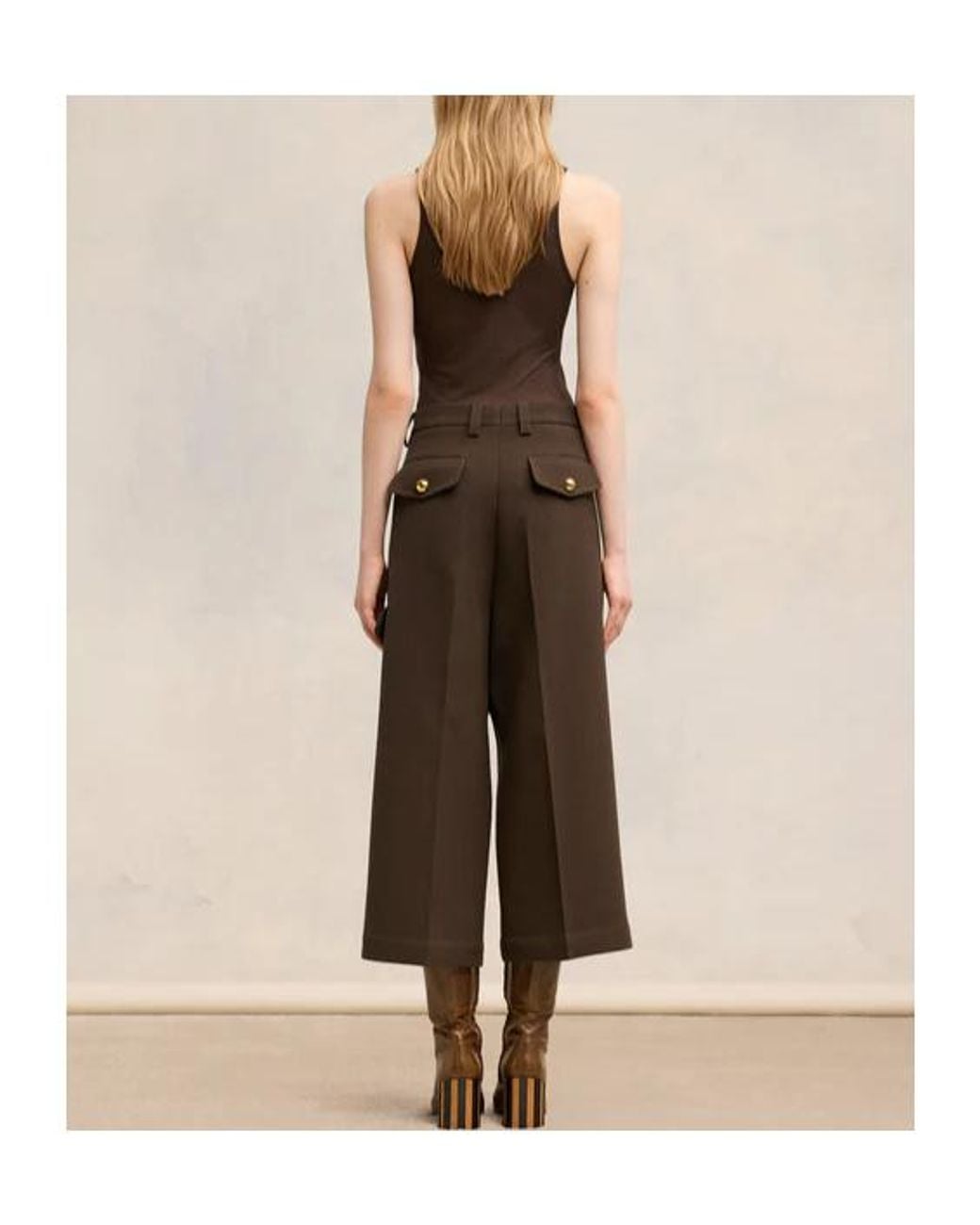 AMI Brown Ami Military Bermuda Shorts