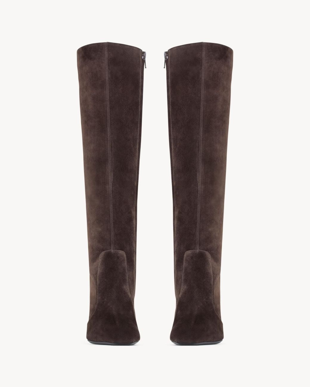 Saint Laurent Brown Francoise Pointed-Toe Knee-High Boots