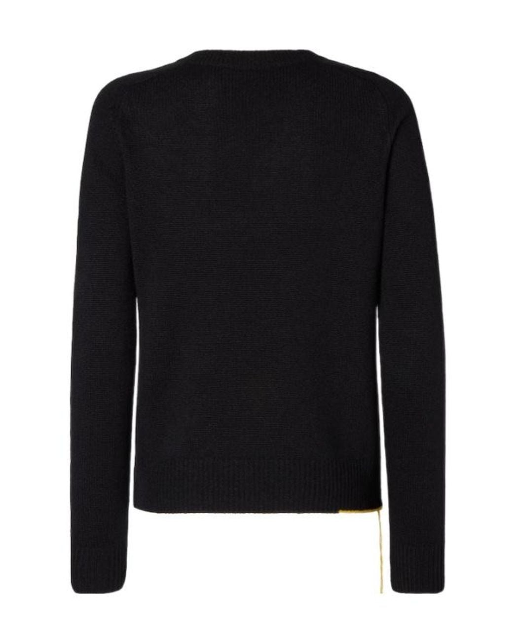 Fendi Black V-Neck Knitted Sweater