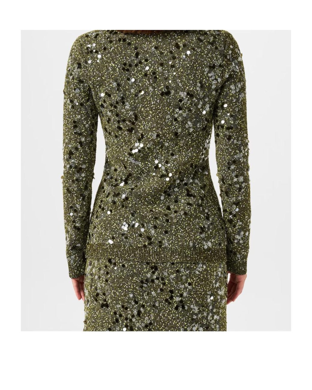 Gucci Green Sequin Knit Cardigan