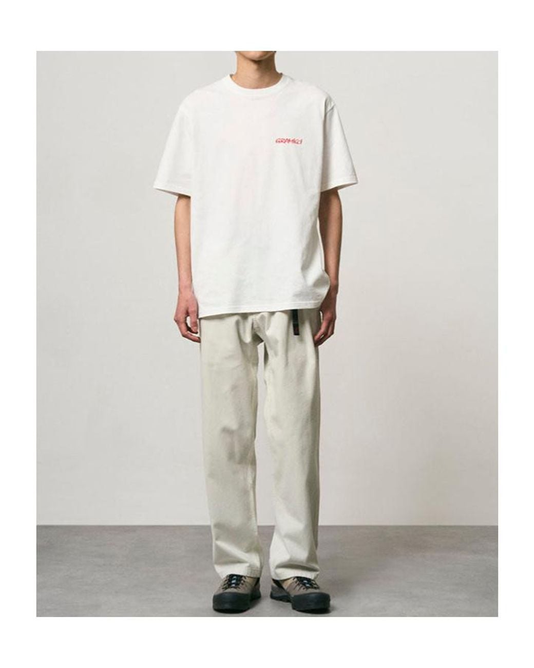 Gramicci Gray Straight-Fit Belted Trousers for men