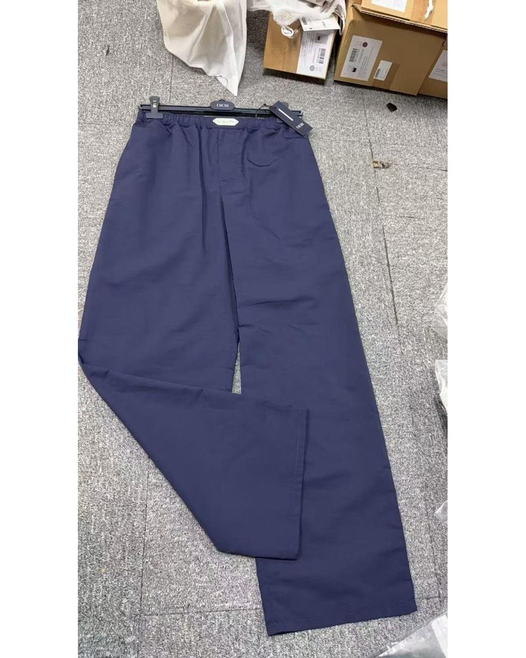 Dior Blue Elastic Waist Casual Pants for men