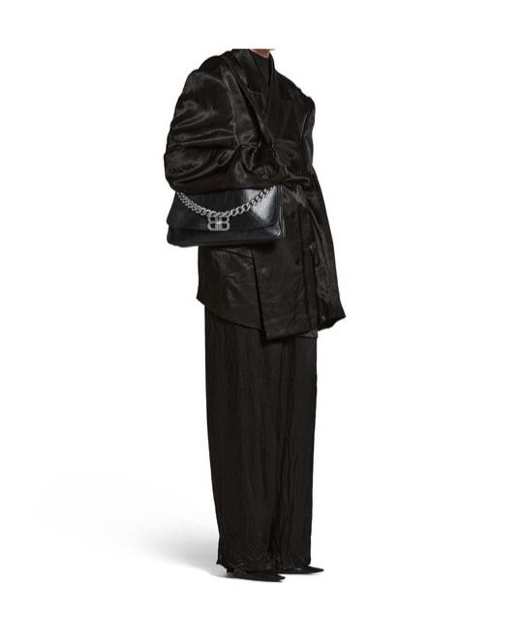 Balenciaga Black Bb Soft Large Shoulder Bag
