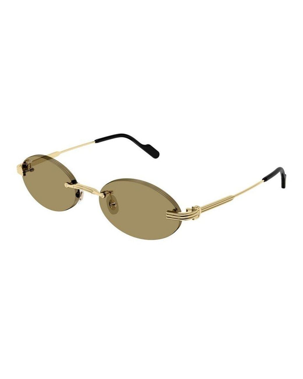 Cartier Metallic Rimless Oval Sunglasses for men