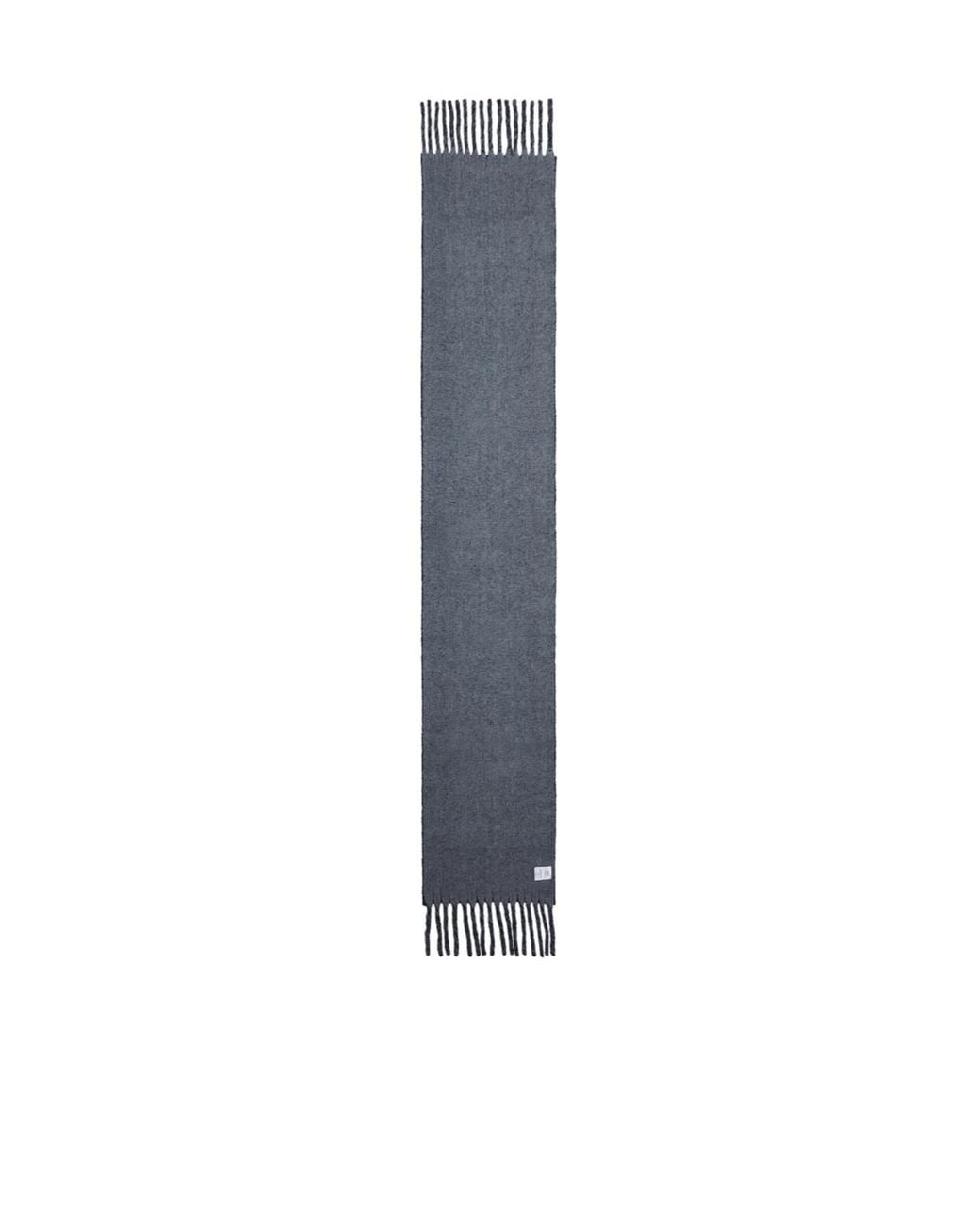 AMI Blue Ami Logo Tag Fringed Scarf for men