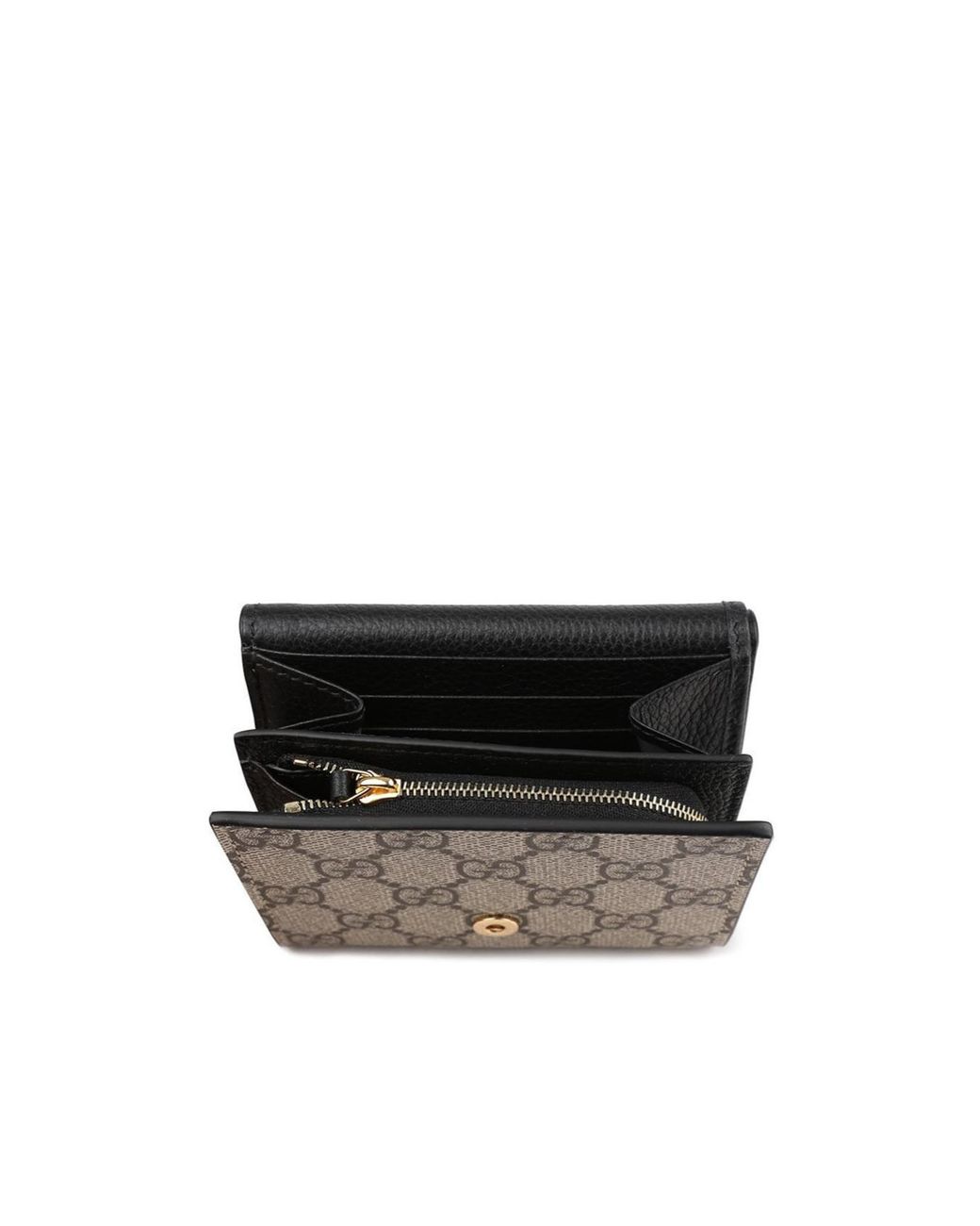 Gucci Black Gg Marmont Bi-Color Wallet