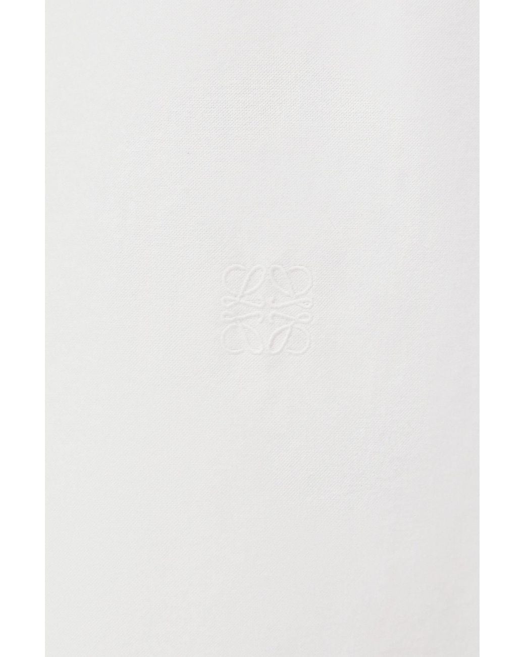 Loewe White Logo Embroidered Long-Sleeved Shirt for men