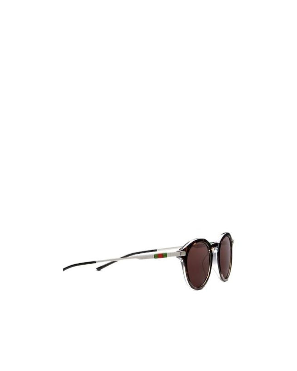 Gucci Brown Eyewear Round Frame Sunglasses for men