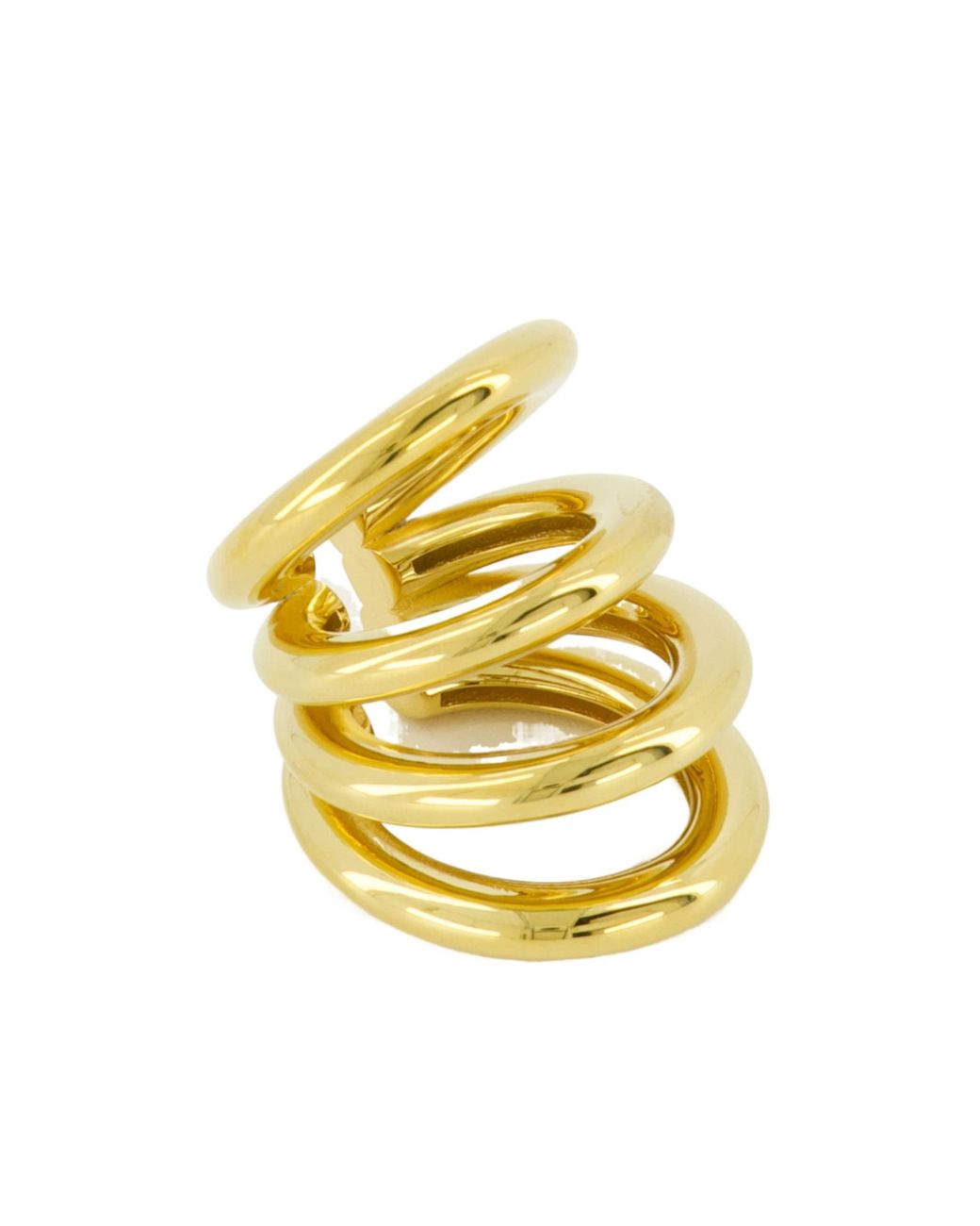 Rabanne Metallic Rabanne Punk Spiral Hoop Earrings