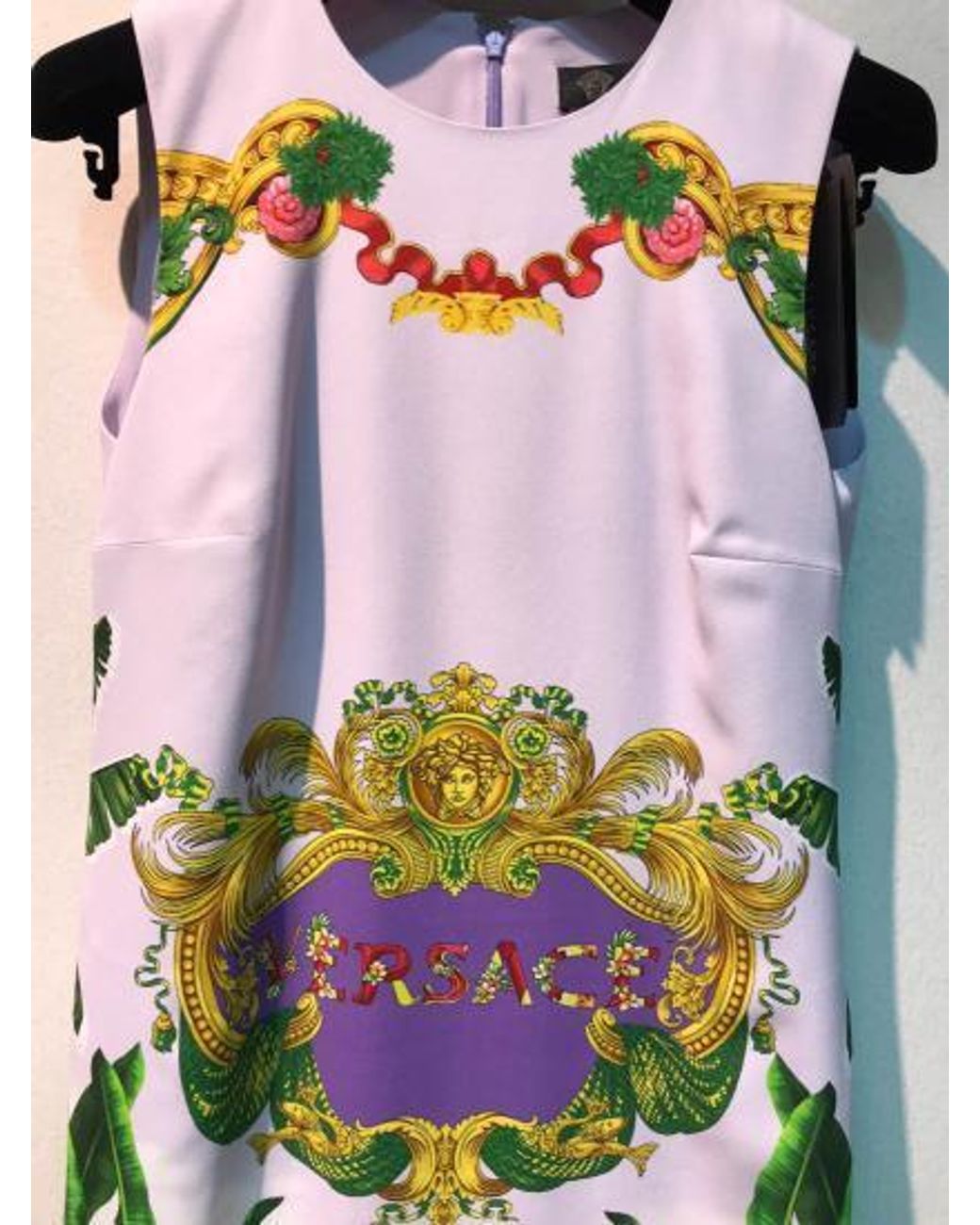 Versace White Iconic Printed Dress