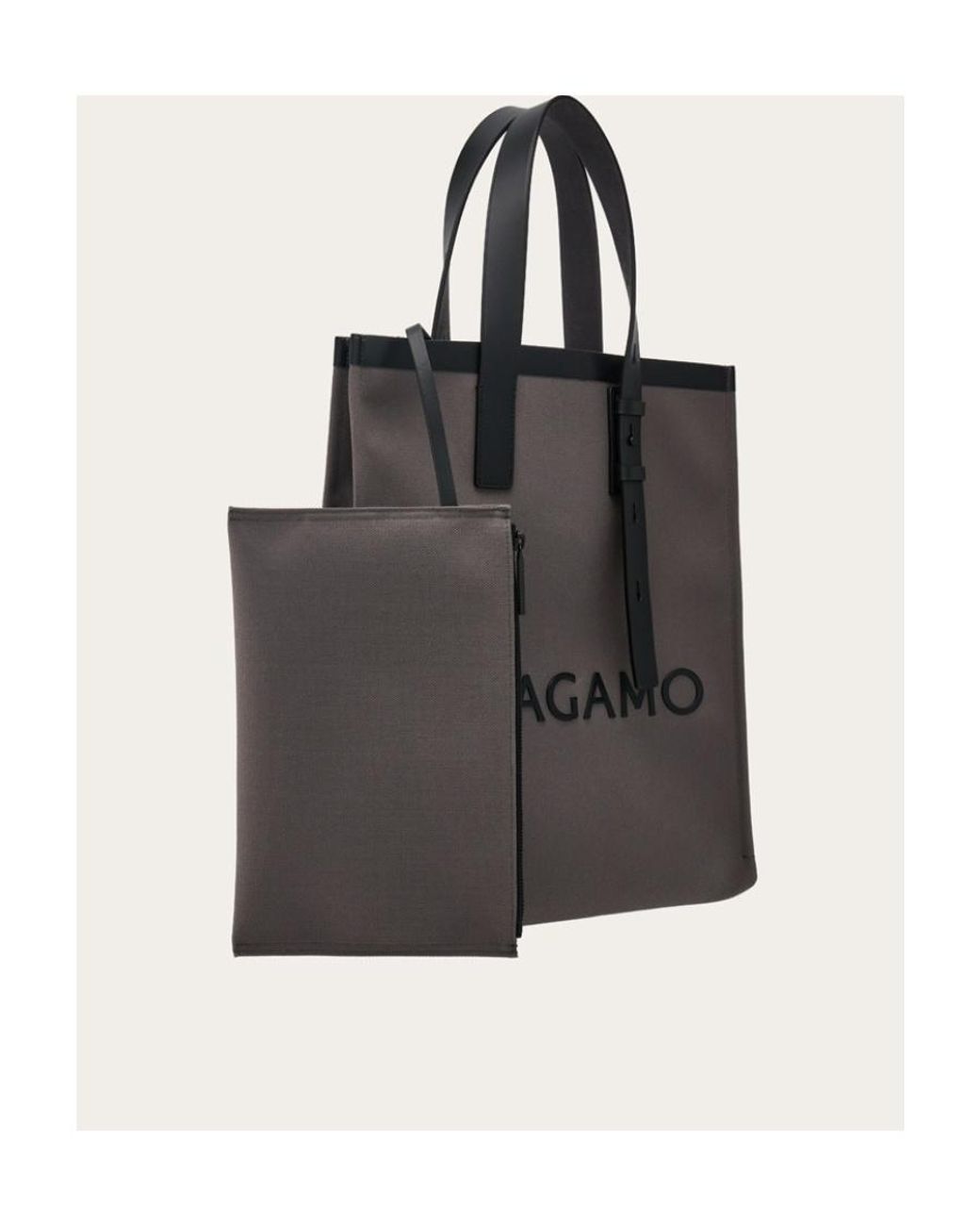 Ferragamo Black Top Dual-Handle Handbag for men
