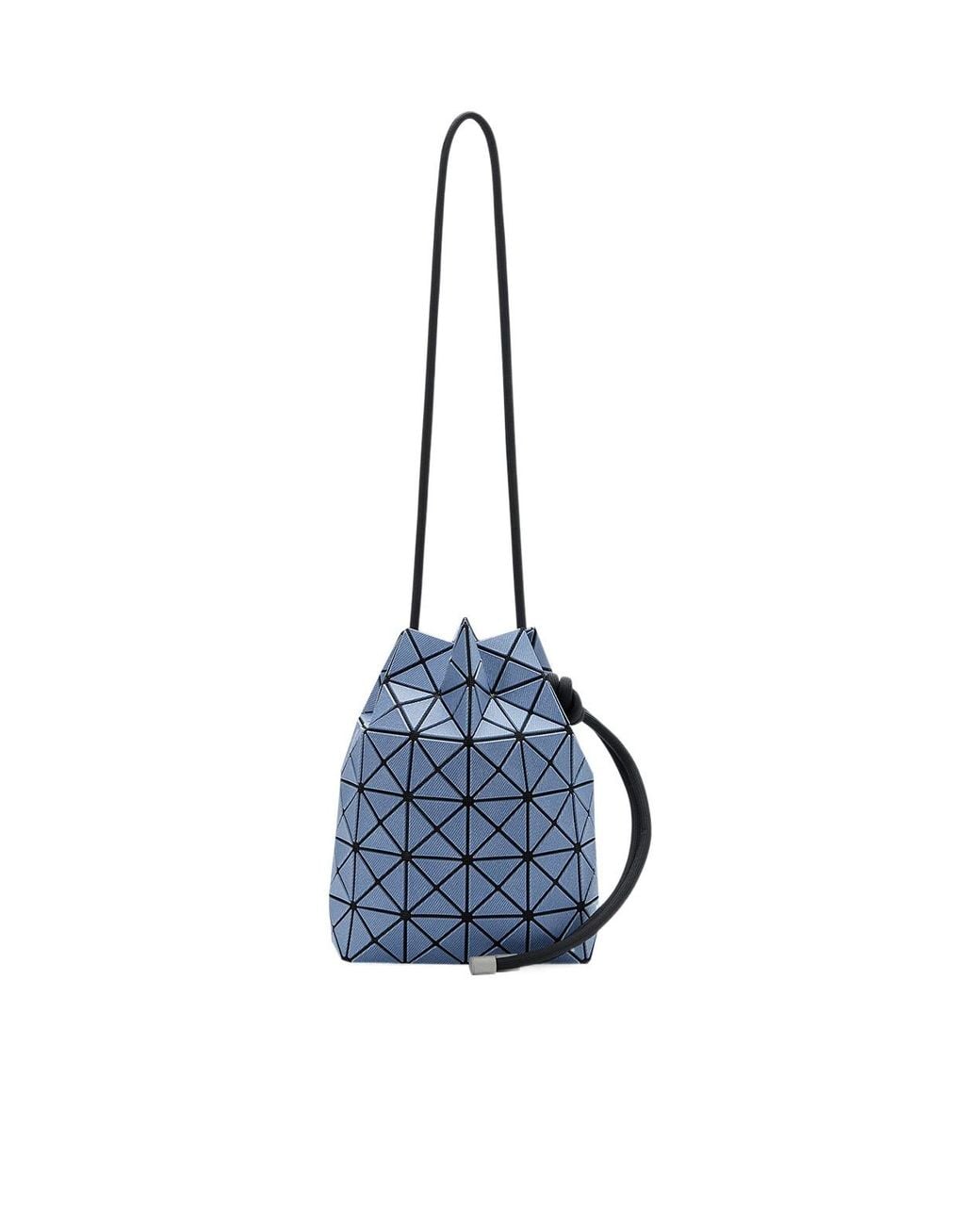 Issey Miyake Blue Drawstring Geometric Shoulder Bag