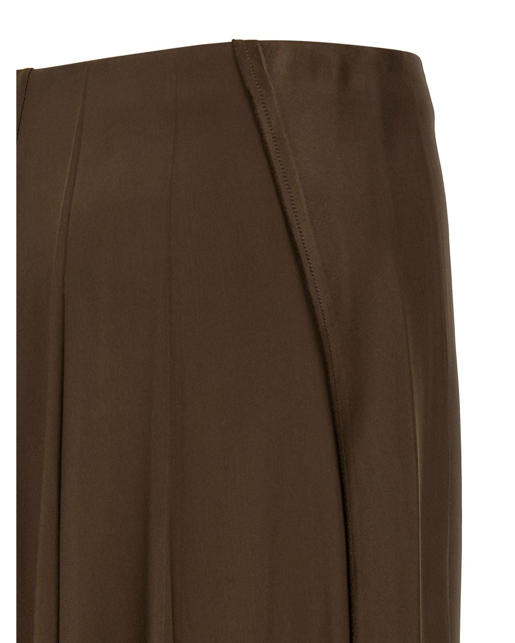 Vince Brown Pleated Skirt