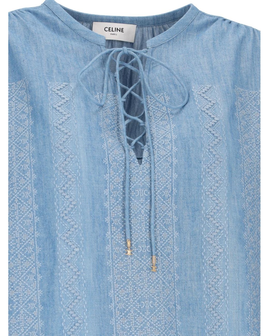 Céline Blue Embroidered Romy Blouse
