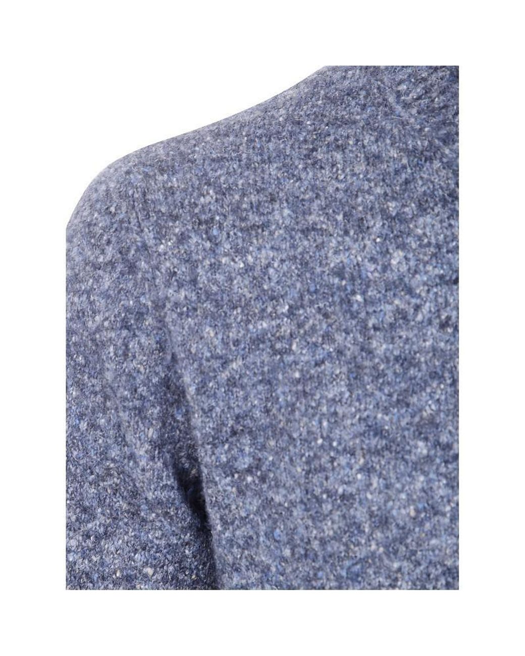 Brunello Cucinelli Blue Crewneck Knitted Jumper for men