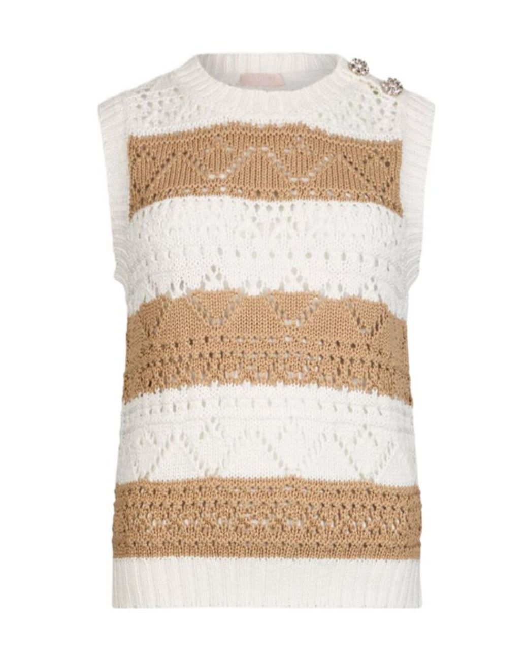 Liu Jo White Crochet Knit Top