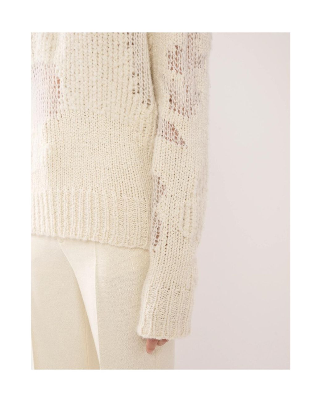 Chloé White Chloé Mesh Patch Knitted Jumper