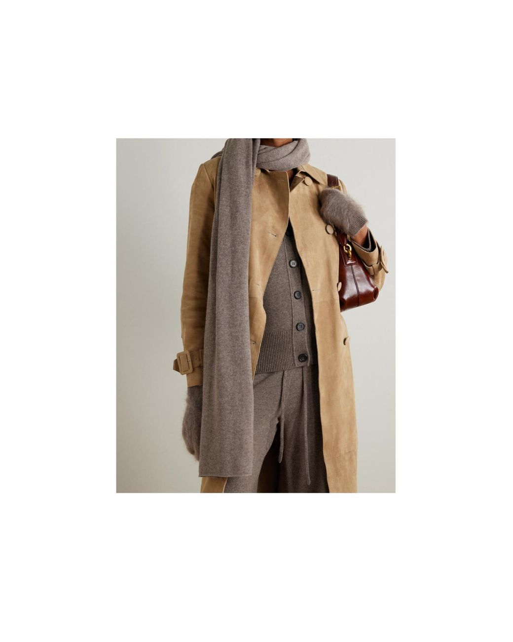 Lisa Yang Brown Paris Cashmere Scarf
