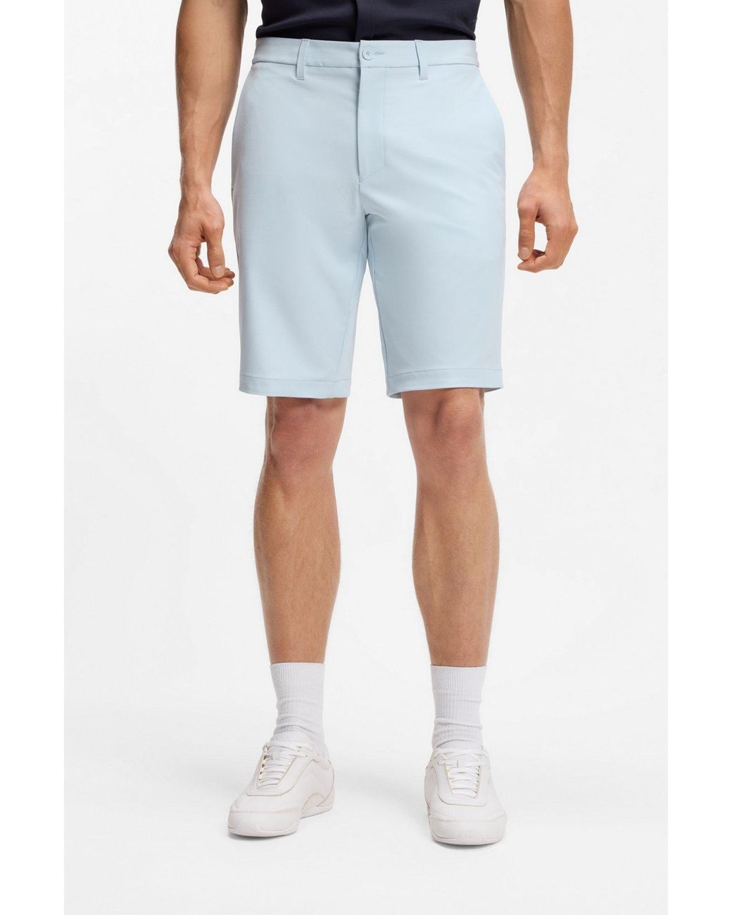 Boss Blue Slim-Fit Chino Shorts for men
