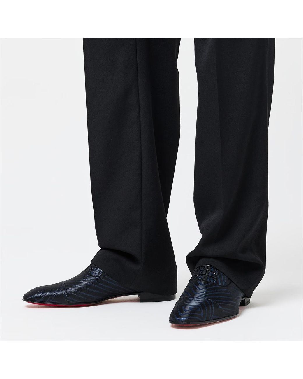Christian Louboutin Blue Jacquard Design Business Casual Shoes for men