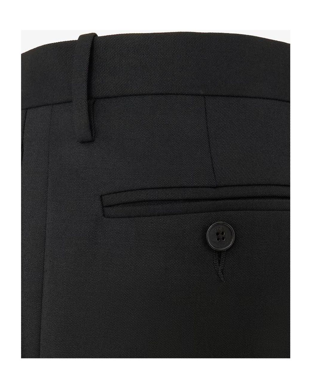 Fendi Black Tailored Straight-Leg Trousers